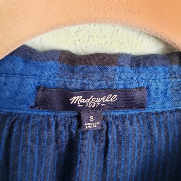 Madewell Latitude Blue and Black Buffalo Check Tunic Shirt Dress - Picture 8 of 10